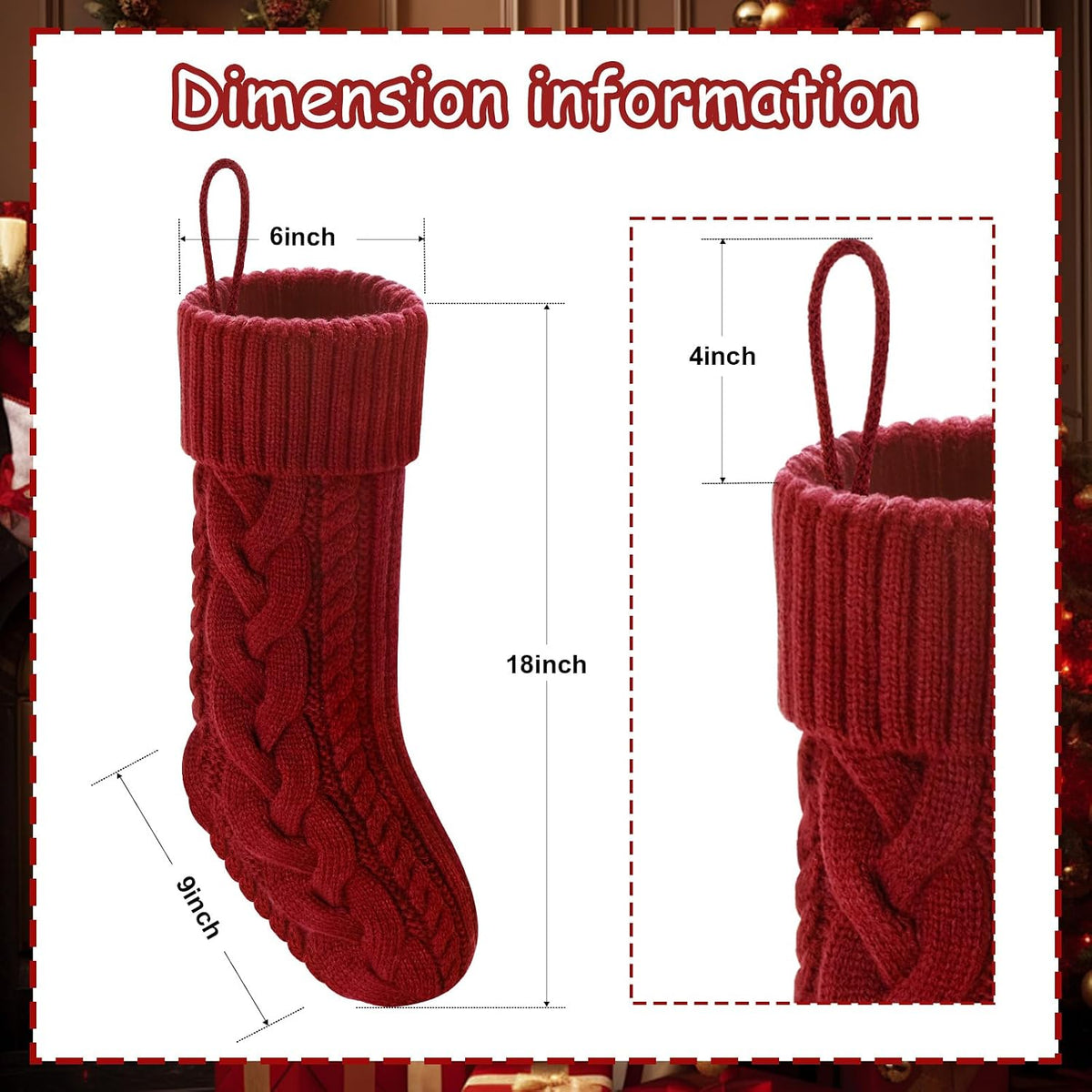 Christmas Stockings 18" Knitted Stocking Christmas Decorations
