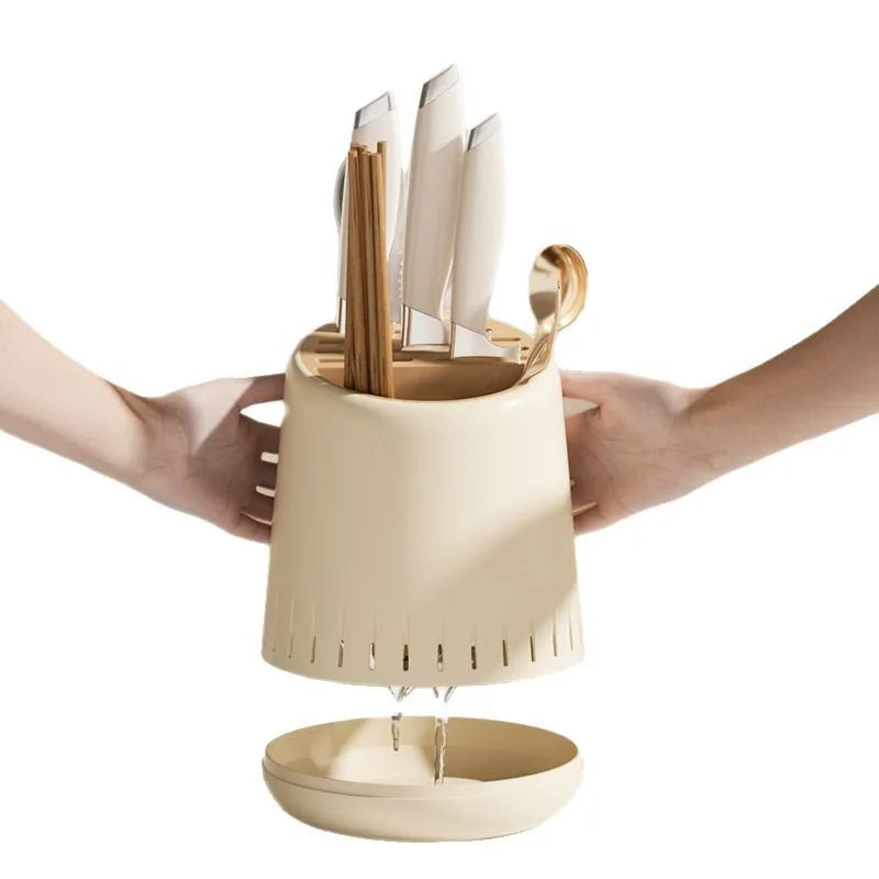 Cream Kitchen Utensil Organizer