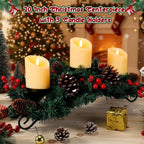 Christmas Centerpiece with Flameless Candles, Table Decor, Creamy White