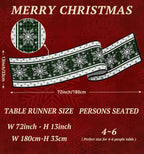 Christmas Table Runner Snowflakes Christmas Decorations with Red Buffalo
