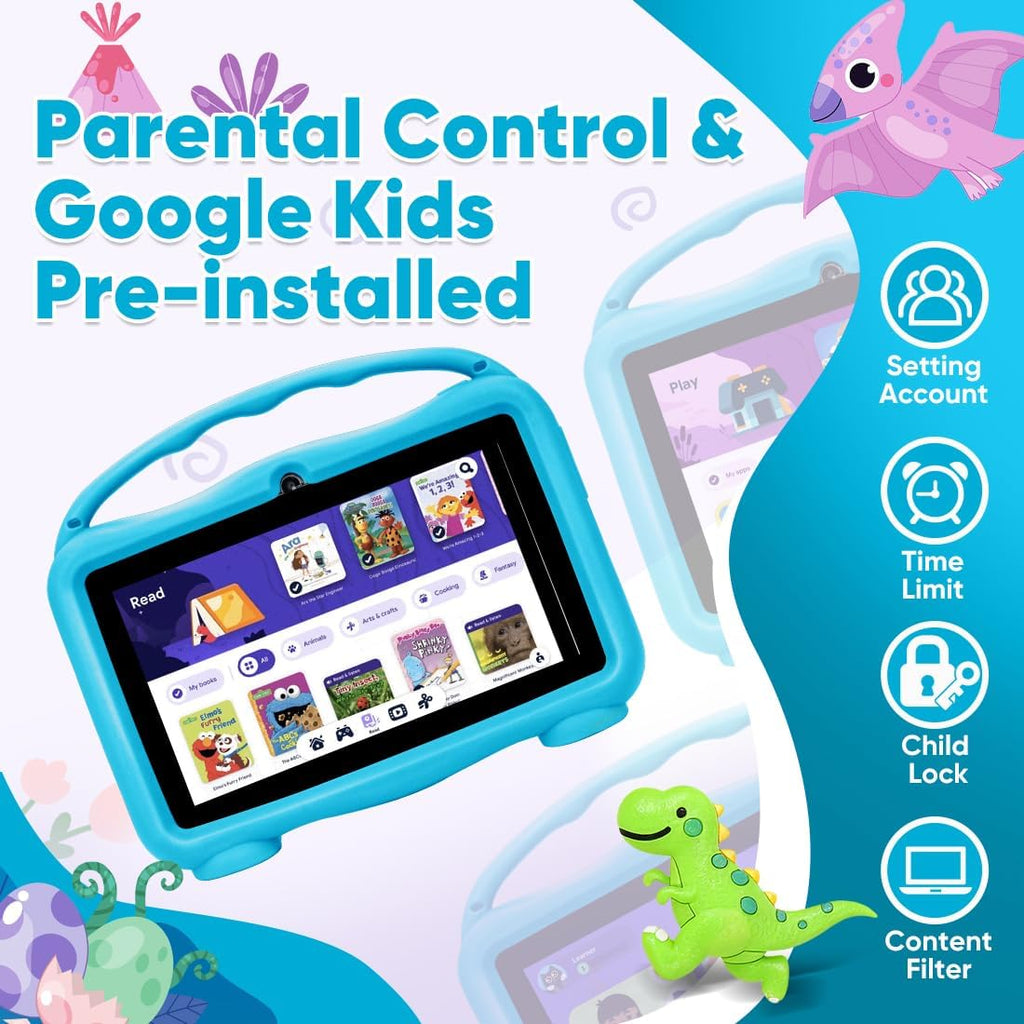 Kids Tablet 7 Inch Tablet for Kids Android 15, 8GB +32GB ROM (Blue)