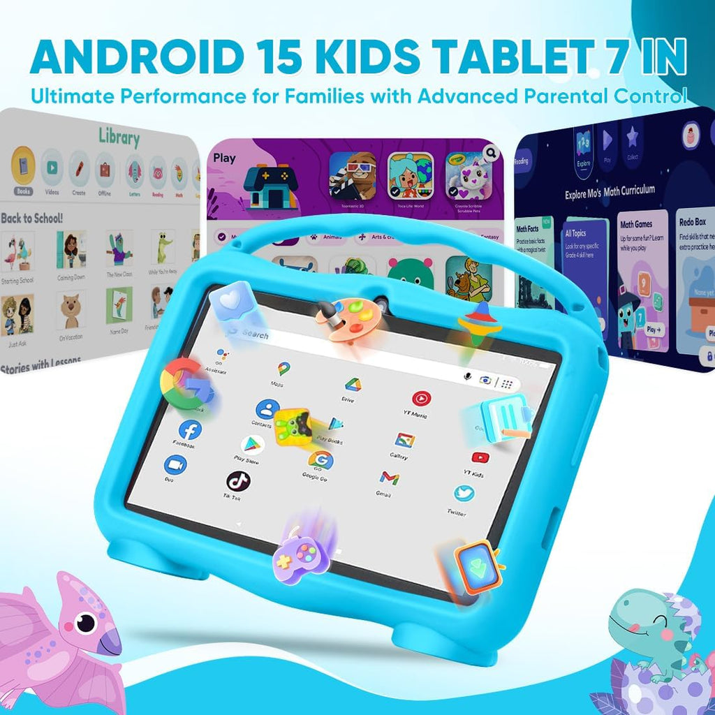 Kids Tablet 7 Inch Tablet for Kids Android 15, 8GB +32GB ROM (Blue)
