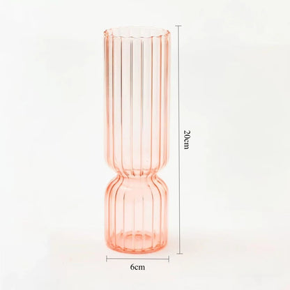 Nordic Striped Retro Glass Vase