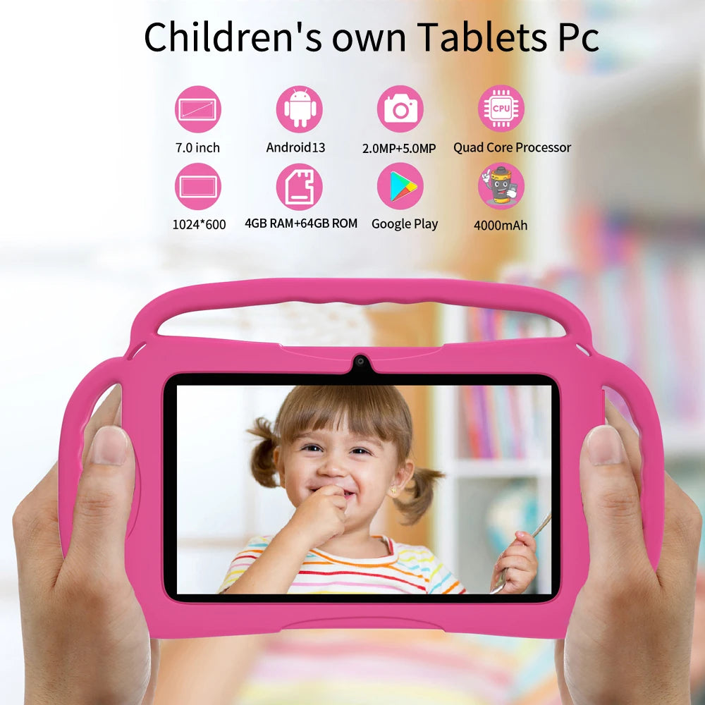 New 7-Inch Tablet Android 13 4000Mah 4GB RAM 64GB ROM Children'S Learning Children'S Tablet Mini Tablet