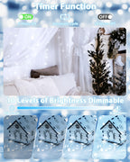 2 Pack 100 LED Fairy Lights Battery Operated with Remote, 33 FT Cool White