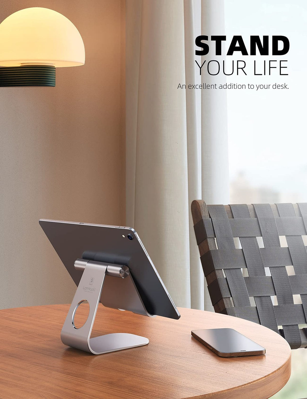 Lamicall Tablet Stand Adjustable, Tablet Holder for 4 - 13 Inch Tablet And