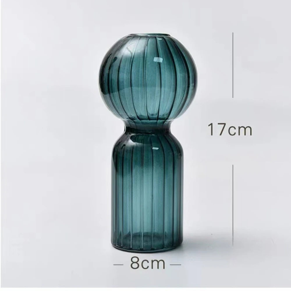 Nordic Striped Retro Glass Vase