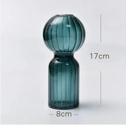 Nordic Striped Retro Glass Vase