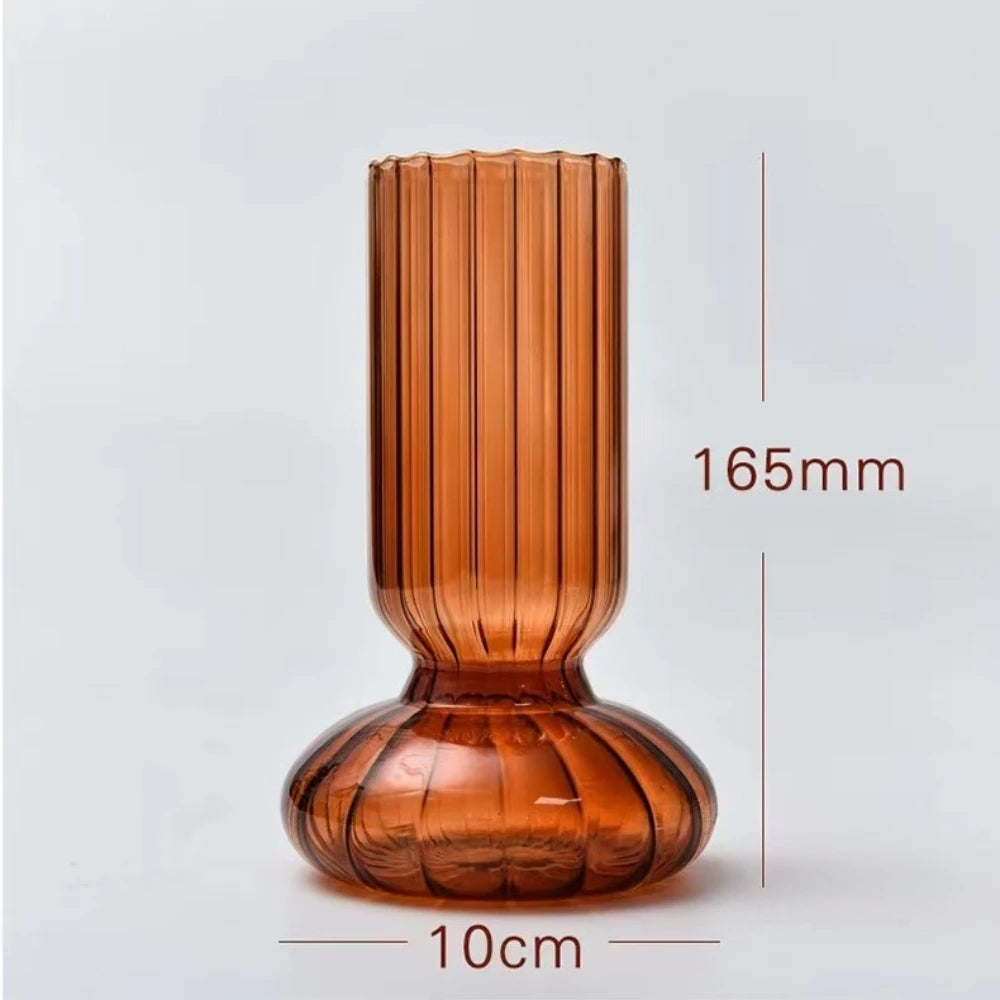 Nordic Striped Retro Glass Vase