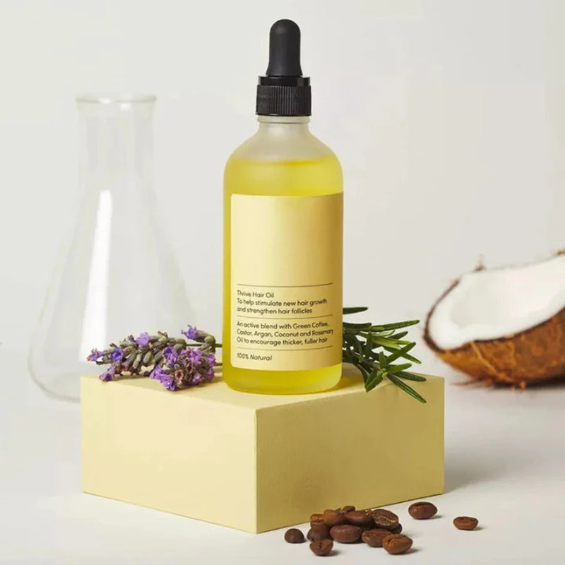 Huile De Croissance Capillaire Végane | Sérum 100 % Naturel | Ricin | Argan | Noix De Coco