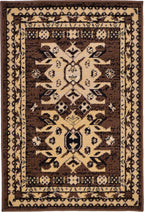Taftan Collection Border Geometric Tribal Inspired Design Area Rug (2' 2 X 3' 0 Rectangular, Brown/Tan)
