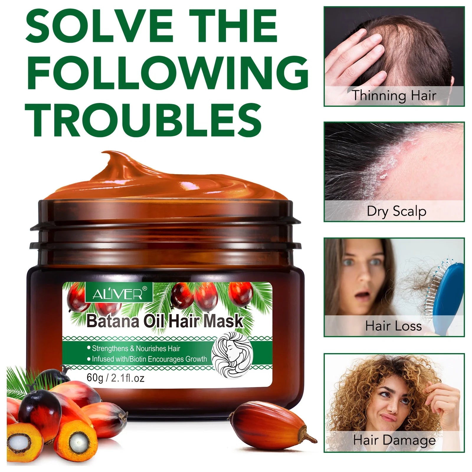 Batana Oil for Hair & Skin Care,100% Pure & Natural Batana Oil & Raw Batana Oil Hair Mask Set for Nourish & Moisturize Hair and Scalp