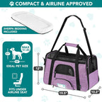 Airline Approved Pet Carrier Cats & Small Dogs, Large Heather Purple