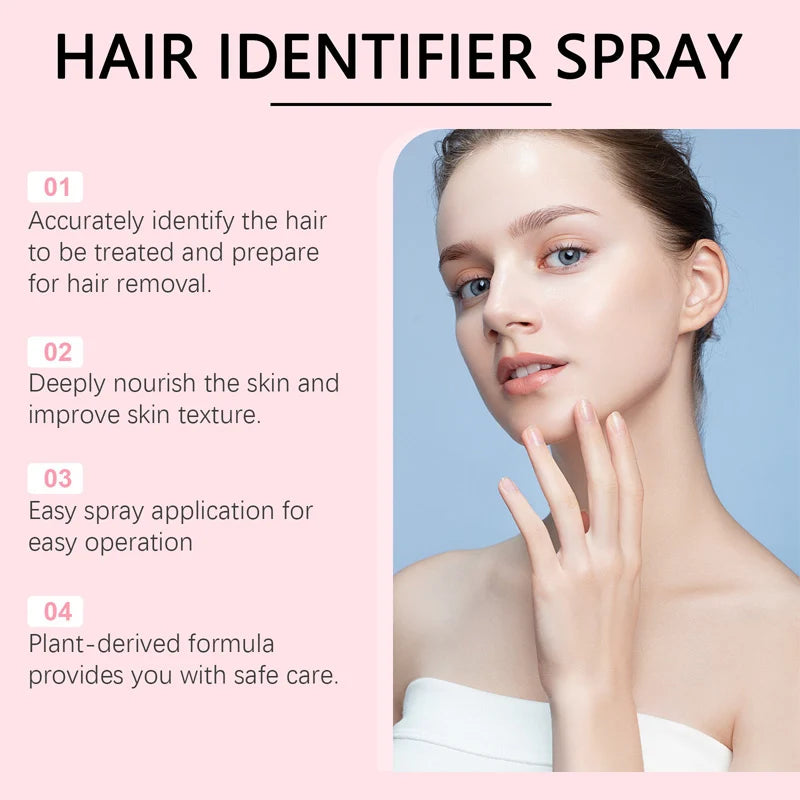 Hair Identifier Spray for Face Shaving, Skin Body Hair Identifying Spray,Moisturizing and Skin Care Set