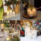 Flameless Candles Flickering with Remote and Timer,3D Wick Acrylic Electric Fake Candles, Battery Operated LED Pillar Candle-White4''X5''X6''