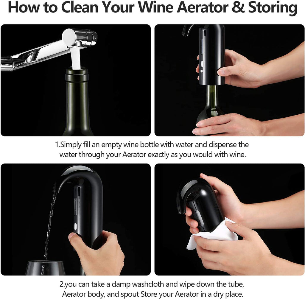 Wine Aerator Electric Wine Decanter Best Sellers One Touch Red -White Wine Accessories Aeration Work with Wine Opener for Beginner Enthusiast - Spout Pourer - Great Fathers Day Gift