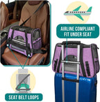 Airline Approved Pet Carrier Cats & Small Dogs, Large Heather Purple