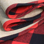 48 Inch Christmas Tree Skirt Red and Black Buffalo Plaid Christmas Tree Skirt, Double Sided Burlap Tree Skirt Snowflake Xmas Tree Skirt for Holiday Rustic Vintage Christmas