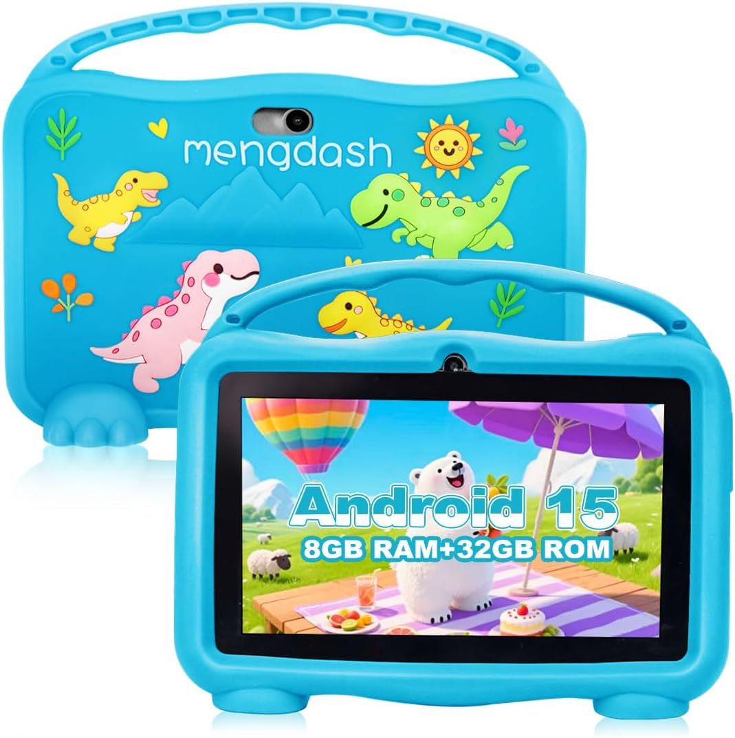 Kids Tablet 7 Inch Tablet for Kids Android 15, 8GB +32GB ROM (Blue)