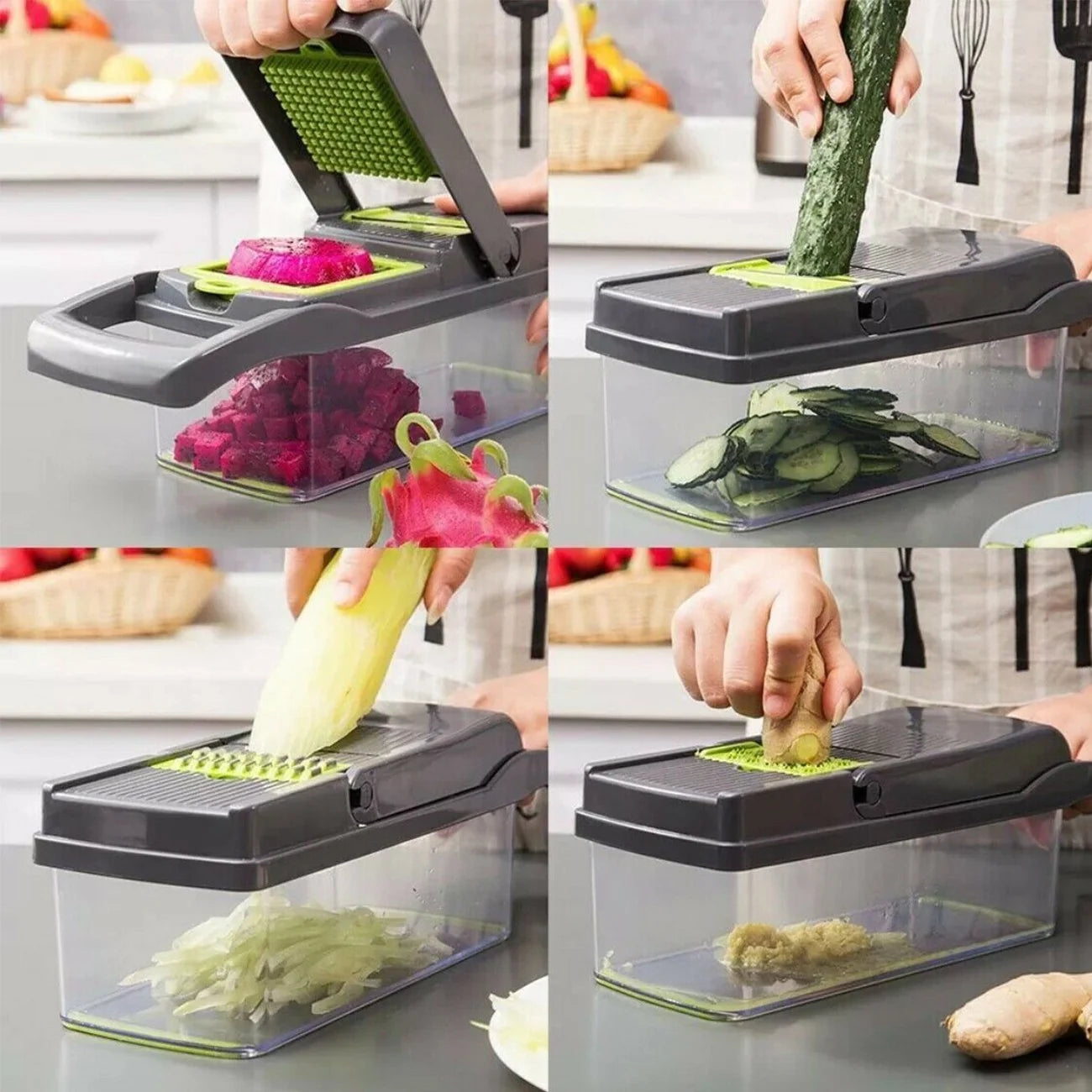 15 in 1 Vegetable Chopper Fruit Cutter Food Onion Veggie Dicer Slicer Peeler Kitchen