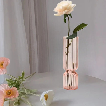 Nordic Striped Retro Glass Vase
