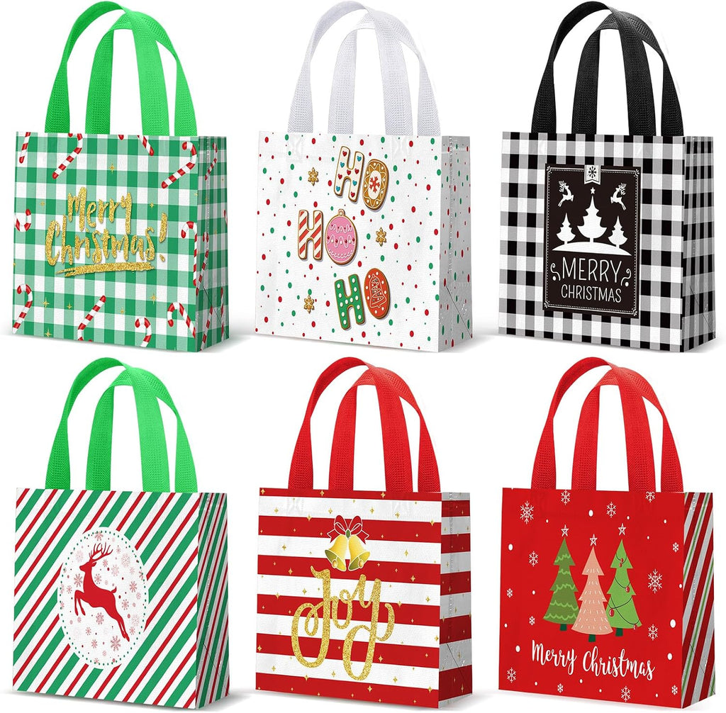 48 Pieces Christmas Gift Bulk Reusable Cute Christmas Tote Bag