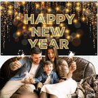 , Xtralarge Happy New Year Banner - 72 X 44 Inch | Happy New Year Backdrop for New Years Decorations 2027| NYE Eve Banner for NYE Decorations 2027| New Years Eve Party Supplies 2027