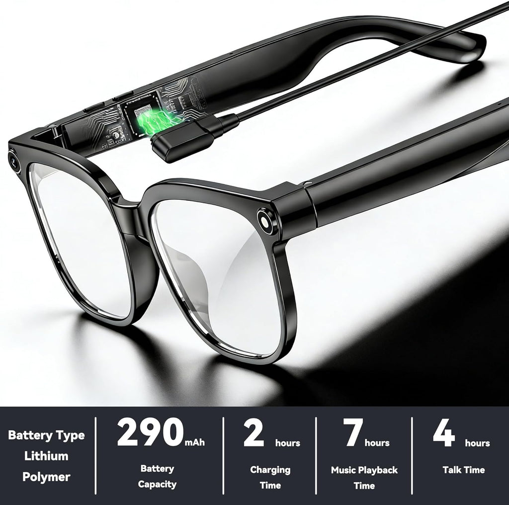 AI Smart Glasses with Camera,8Mp Camera Glasses,1080P Anti-Shake Video Recording Glasses, Real Time Translation,Ai Voice Assistant,Object Recognition,Bluetooth Sunglasses for Men Women (Photochromic)