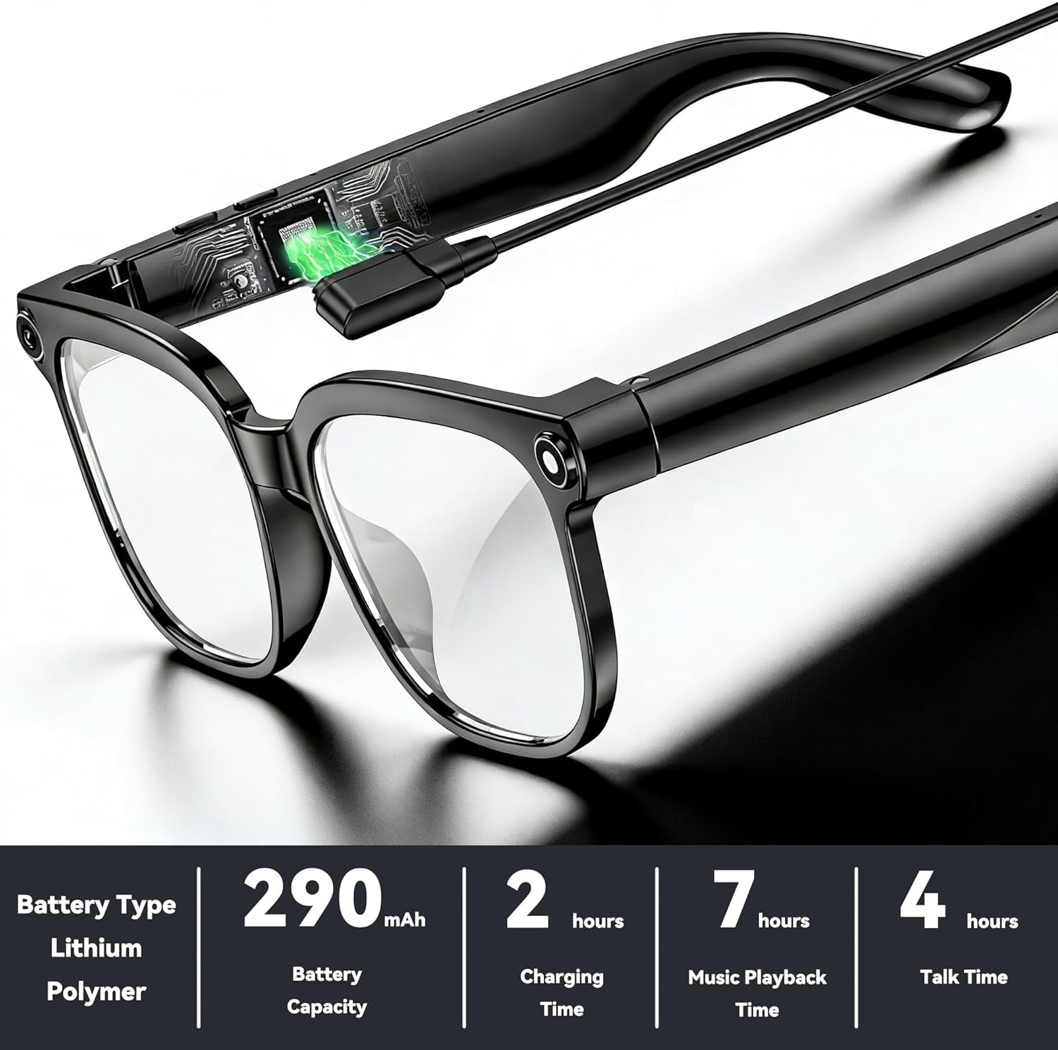 AI Smart Glasses with Camera,8Mp Camera Glasses,1080P Anti-Shake Video Recording Glasses, Real Time Translation,Ai Voice Assistant,Object Recognition,Bluetooth Sunglasses for Men Women (Photochromic)
