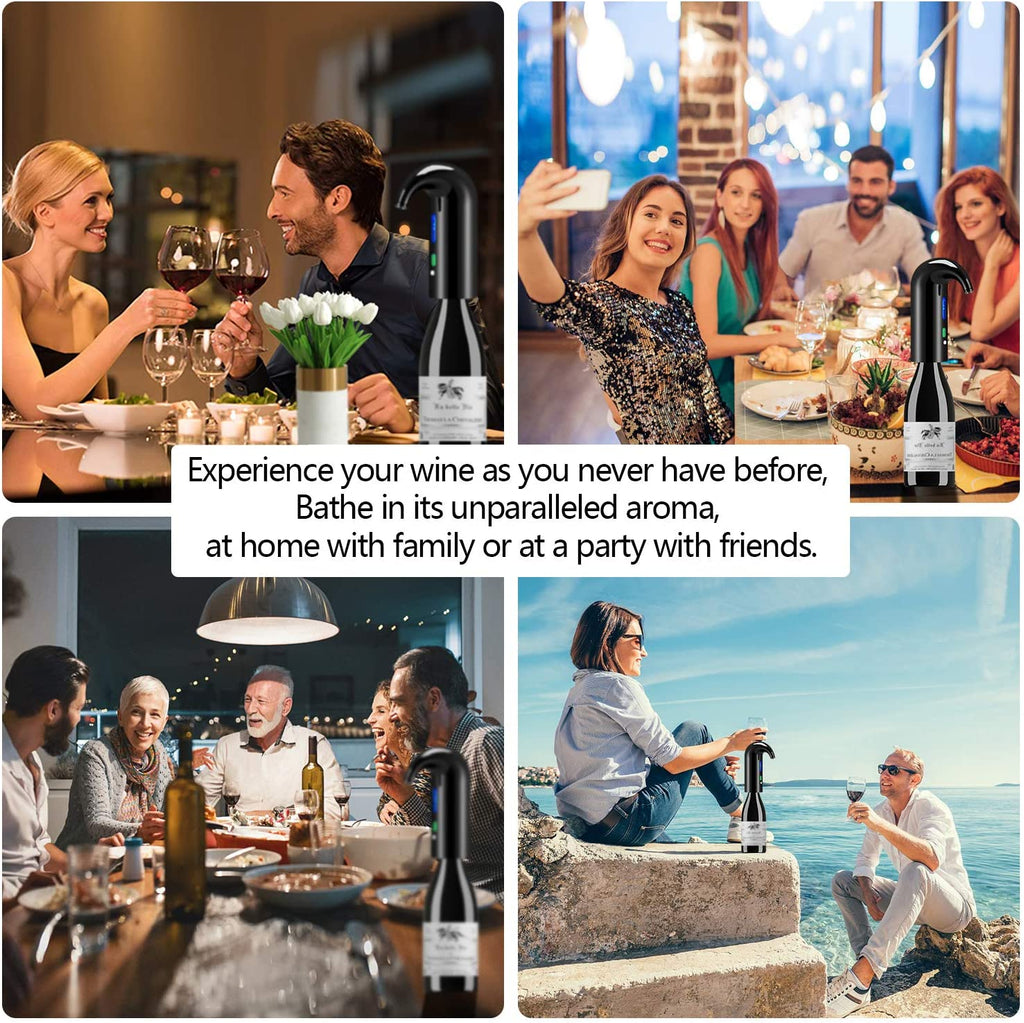 Wine Aerator Electric Wine Decanter Best Sellers One Touch Red -White Wine Accessories Aeration Work with Wine Opener for Beginner Enthusiast - Spout Pourer - Great Fathers Day Gift