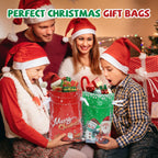 38PCS Christmas Gift Bags, Holiday Gift Bags Set with Tags, Christmas Drawstring Bags with Festive Patterns，Jumbo/Extra Large/Large/Medium/Small Size