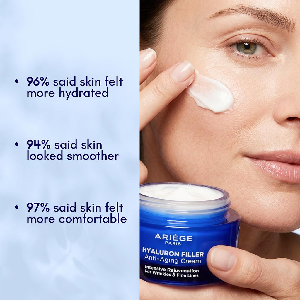 ARIEGE PARIS anti Aging Cream with Hyaluronic Acid - anti Wrinkle Cream & Face Moisturizer for Wrinkles - Neck Firming Cream & Fine Line Cream - Hydrating Face Cream, Made in France