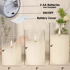 Flameless Candles Flickering with Remote and Timer,3D Wick Acrylic Electric Fake Candles, Battery Operated LED Pillar Candle-White4''X5''X6''