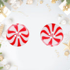 50 Pcs Red White Resin Christmas Xmas Sewing Buttons round Sewing Buttons Craft Decorative for Clothing, Fasteners, Buttons, Decorations
