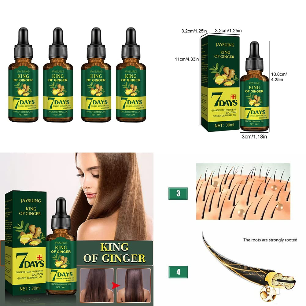 4-8 Pack Ginger Hair Growth Serum Germinal Oil Regrow 7 Days Loss Treatment (4 Pack)