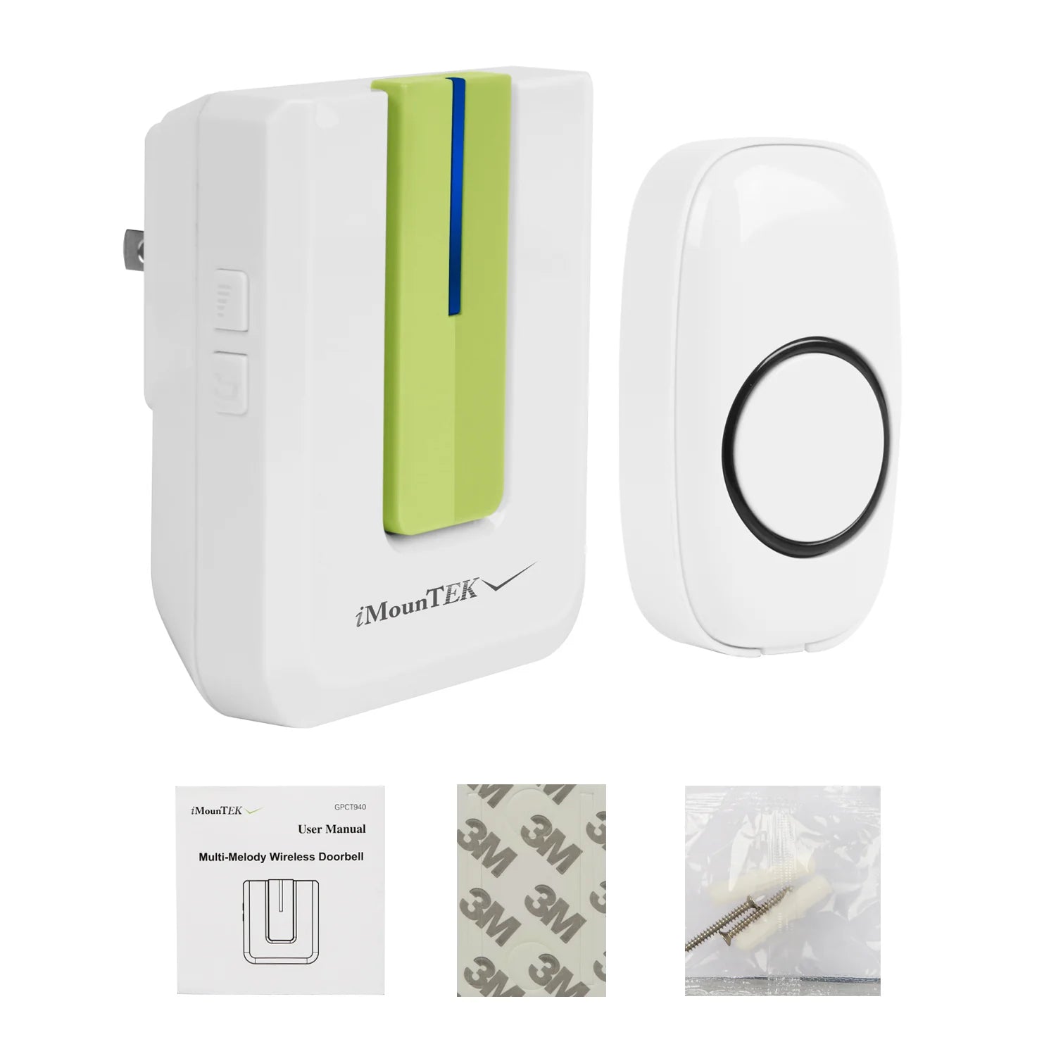 Wireless Doorbells Rings 1 Thousand FT Operating Range IP44 Waterproof Door Chime with 1 Plug Receiver Chimes 52 Melodies LED Indicator Bells for Office Apartment House