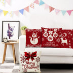 Christmas Pillow Covers 18X18 Inch Set of 4 Farmhouse Christmas Pillow Covers Christmas Pillow Cases for Sofa Couch Christmas Decorations Throw Pillow Covers