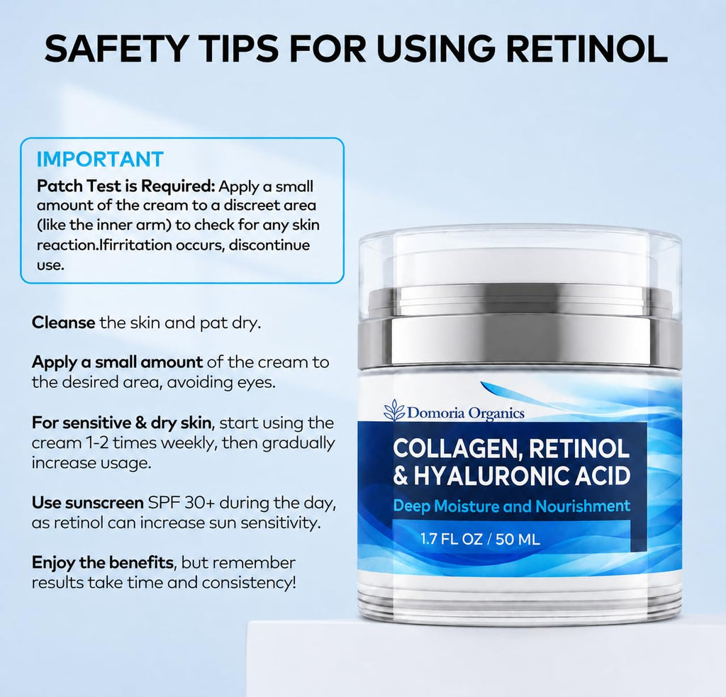 Retinol Collagen & Hyaluronic Acid Moisturizer for Face & Neck, anti Aging Cream, Hydrating Cream for Women & Men, 1.7 Fl Oz