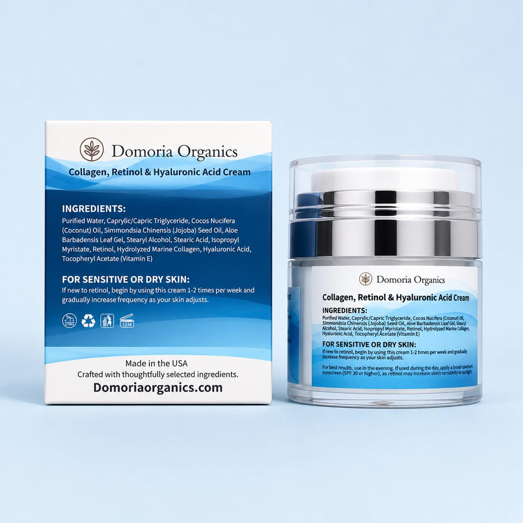 Retinol Collagen & Hyaluronic Acid Moisturizer for Face & Neck, anti Aging Cream, Hydrating Cream for Women & Men, 1.7 Fl Oz