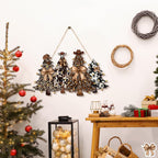 Christmas Door Decorations Western Christmas Wreath for Front Door with Large Bows and Cowboy Hat Wooden Cowboy Xmas Tree Hanging Signs Xmas Sign Indoor for Home Outdoor Porch Window Wall Decor