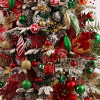 100Ct Christmas Ball Ornaments Set - Assorted Shatterproof Hanging Tree Ornament Set with Reusable Hand-Held Gift Package for Xmas Tree Holiday Party and Home Decor (Green and Red)